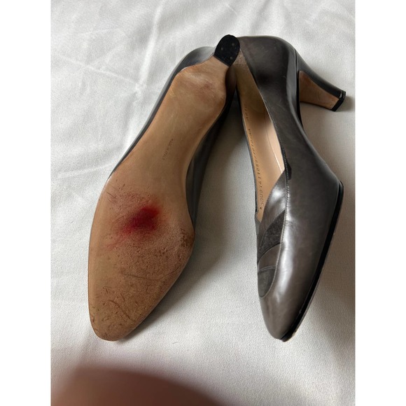 Salvatore Ferragamo Women's Leather Suede Pump Black Size 10 - Picture 5 of 6